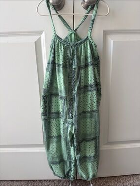 Misha & Puff Mint Green Printed Jumpsuit